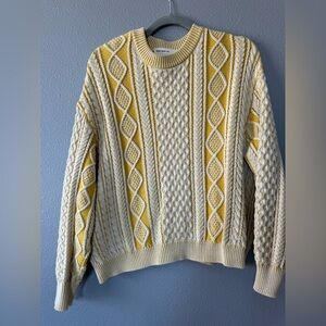 Back Beat Co. Yellow and Cream Knit Sweater